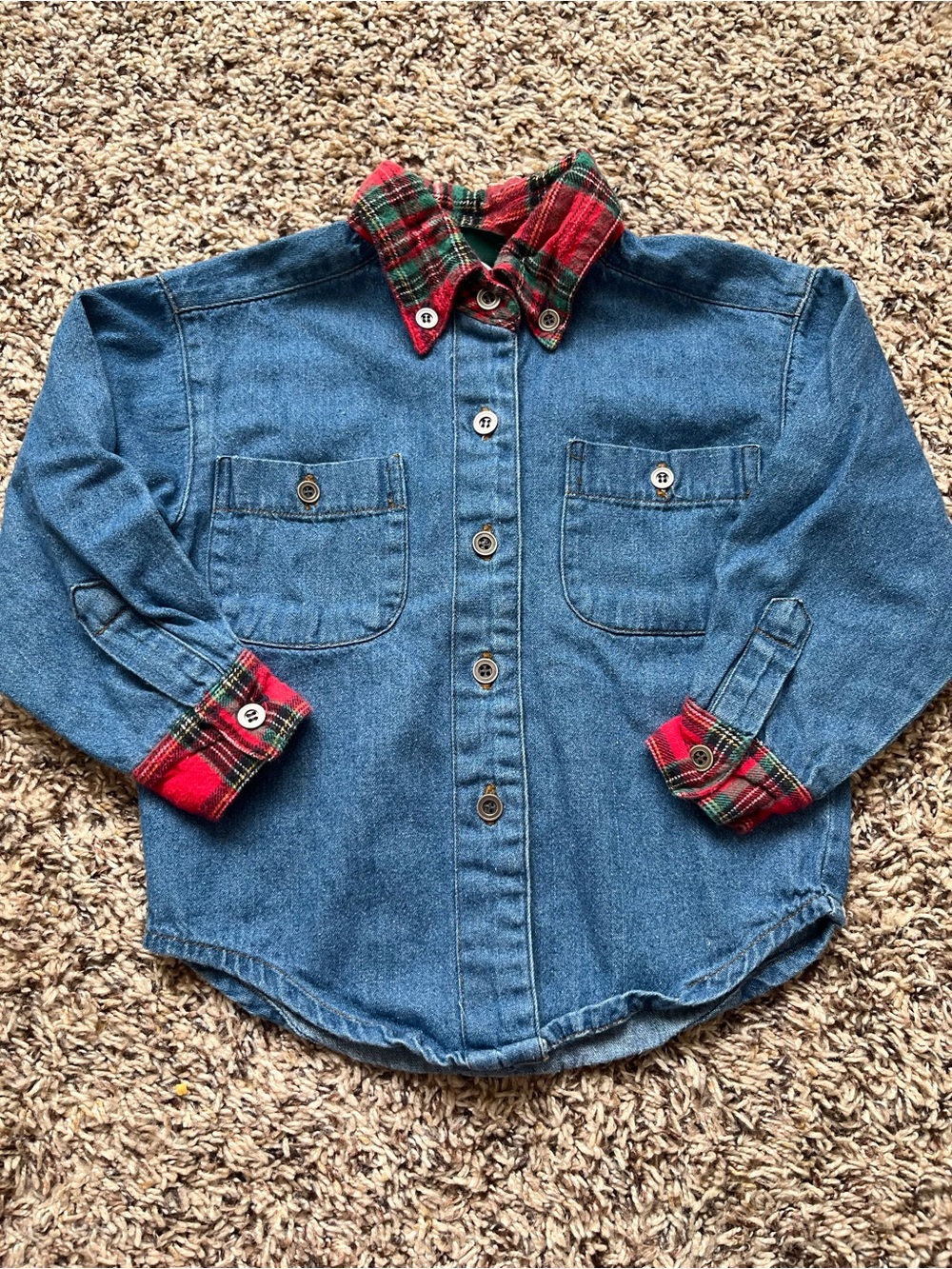 Vintage Greatland Apparel Toddler Denim/Flannel Shirt - 3T